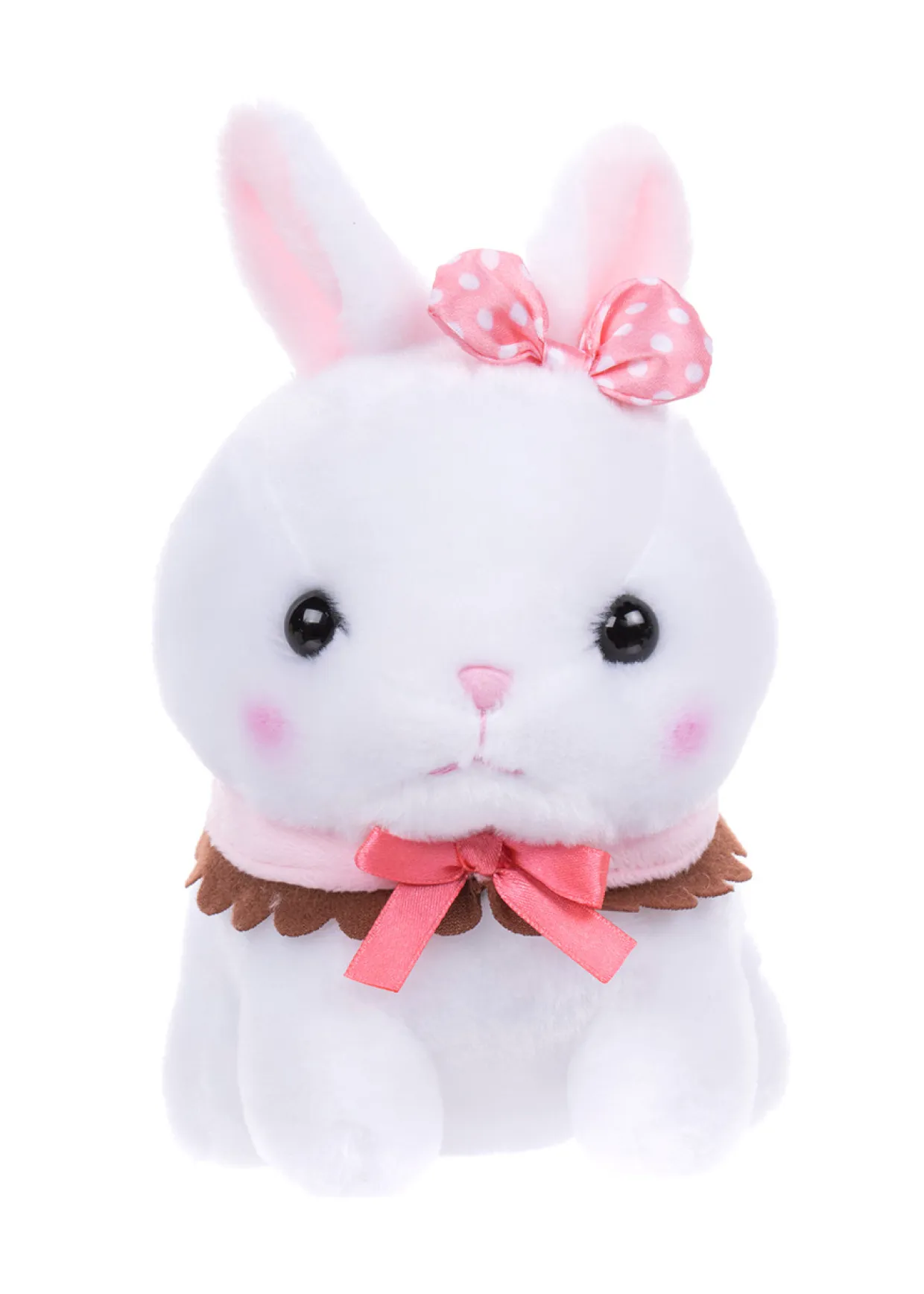 Amuse Vanilla Bunny Plush with Pink and Brown Bow | Amuse | Plush