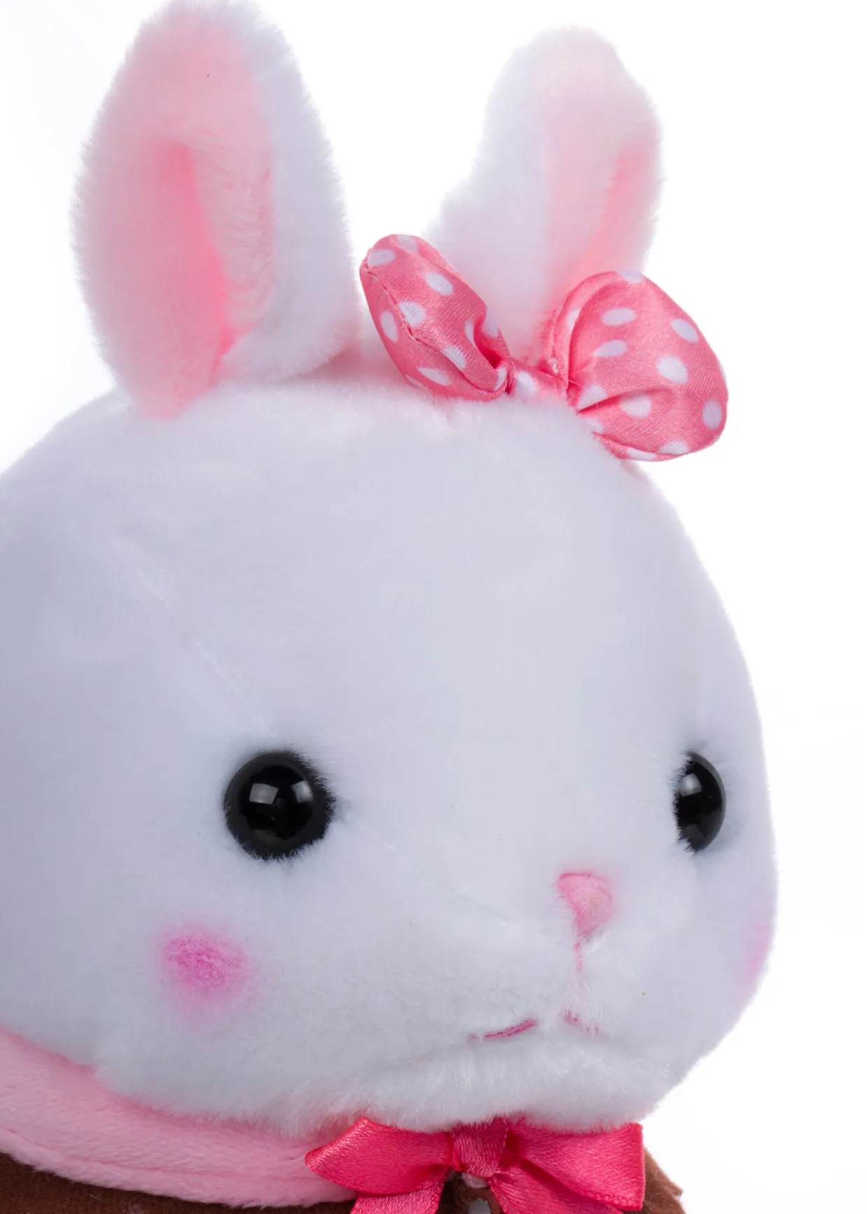 Amuse Vanilla Bunny Plush with Pink and Brown Bow | Amuse | Plush