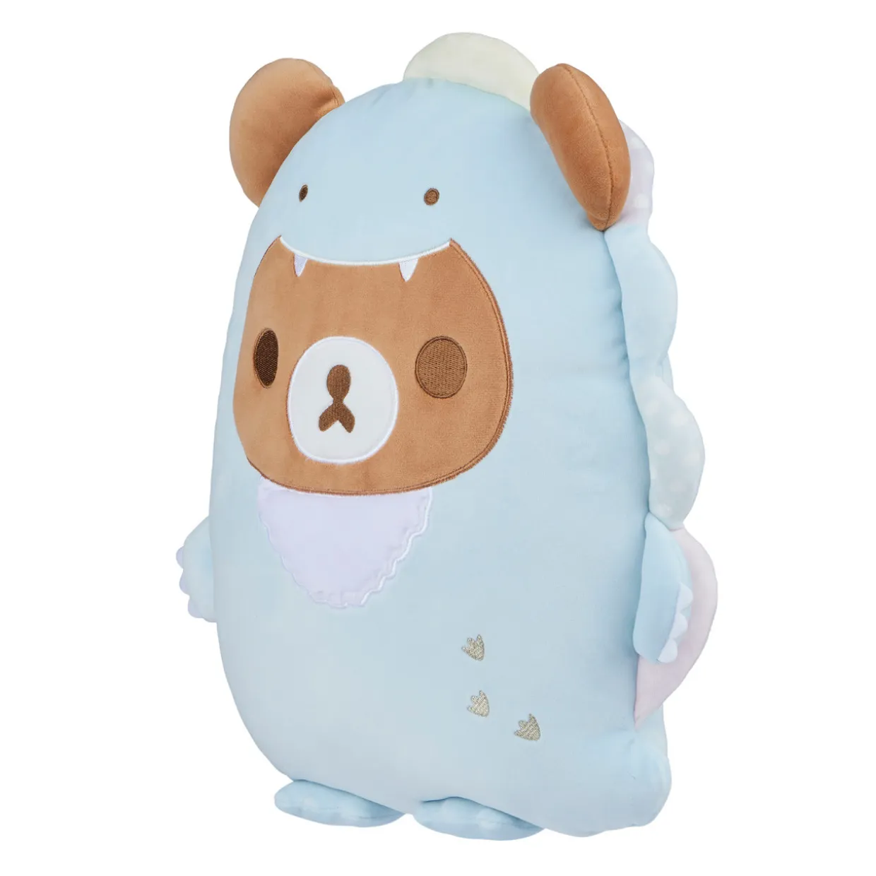 Rilakkuma Chairoikoguma San-X Original Plays with Dino Flat Mochi Series Plush - Pastel Blue | Rilakkuma | Plush
