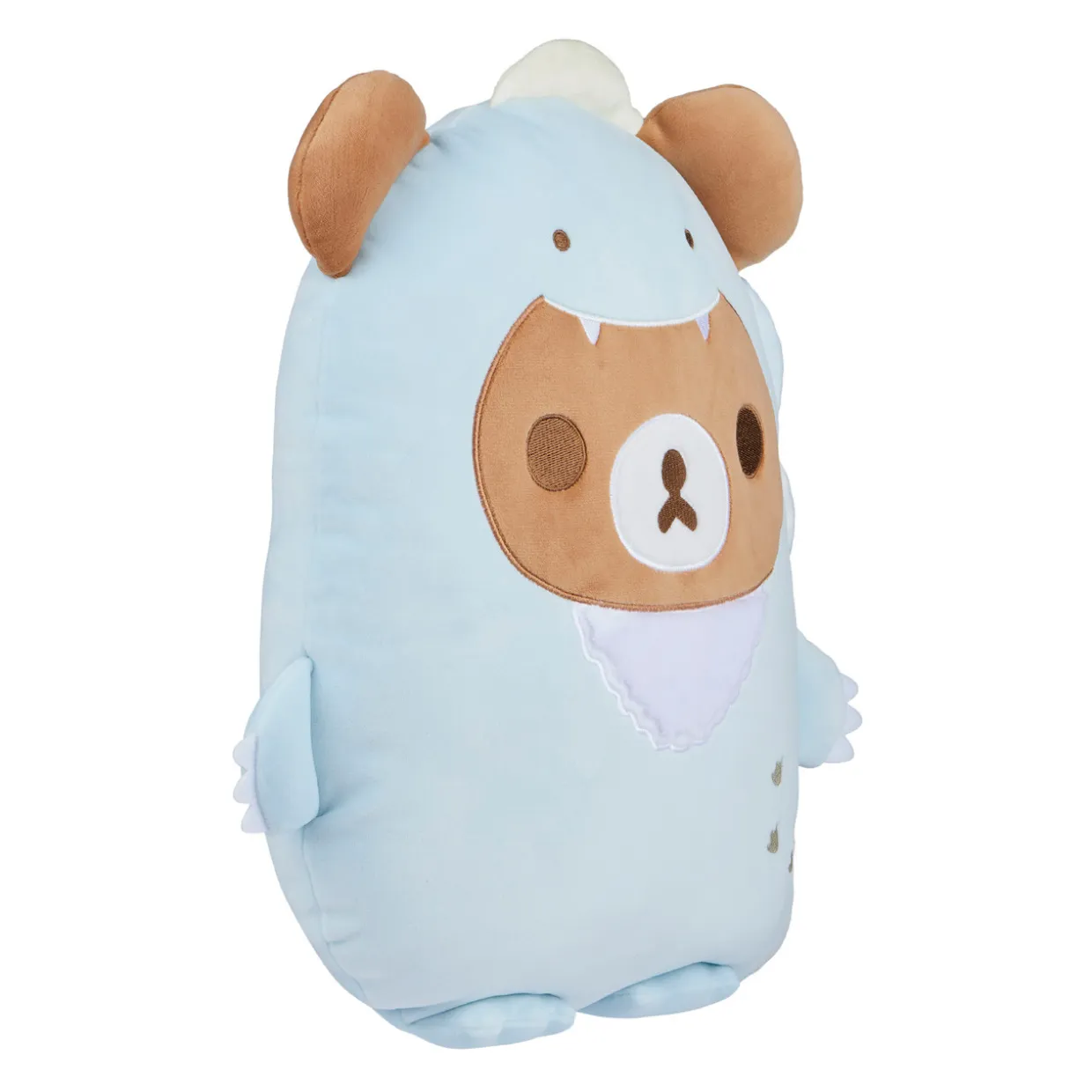 Rilakkuma Chairoikoguma San-X Original Plays with Dino Flat Mochi Series Plush - Pastel Blue | Rilakkuma | Plush