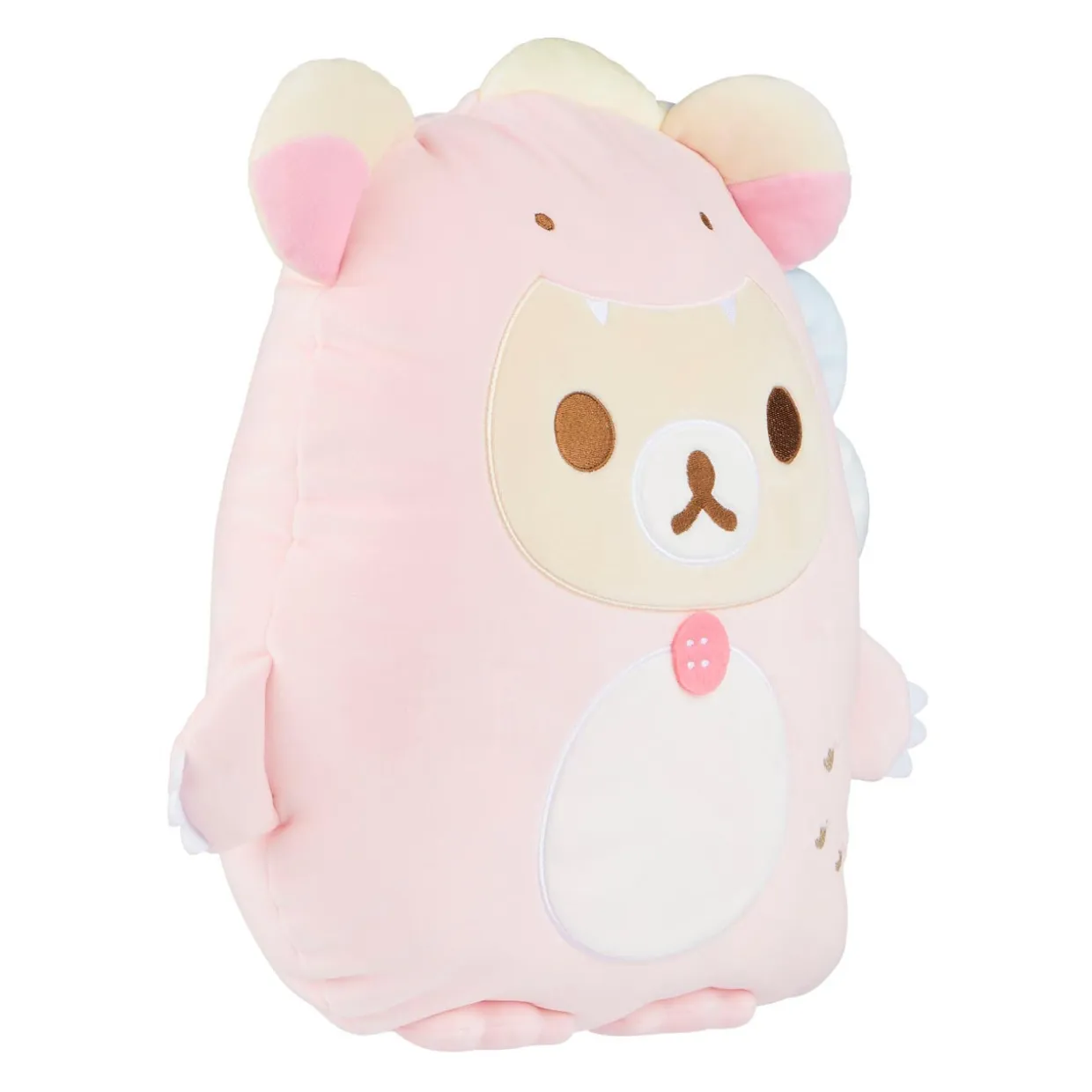 Rilakkuma Ko San-X Original Plays with Dino Flat Mochi Series Plush - Pastel Pink | Rilakkuma | Plush