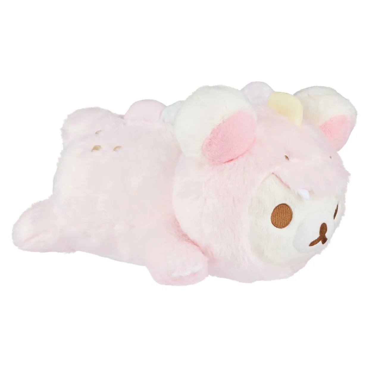 Rilakkuma Ko San-X Original Plays with Dino Laydown Series Plush - Soft Pink | Rilakkuma | Plush