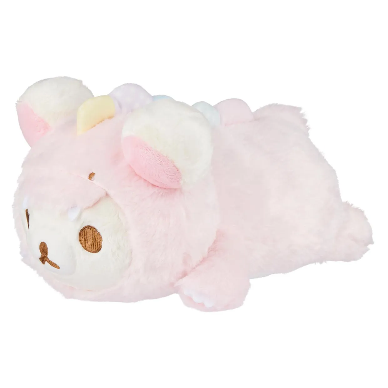 Rilakkuma Ko San-X Original Plays with Dino Laydown Series Plush - Soft Pink | Rilakkuma | Plush