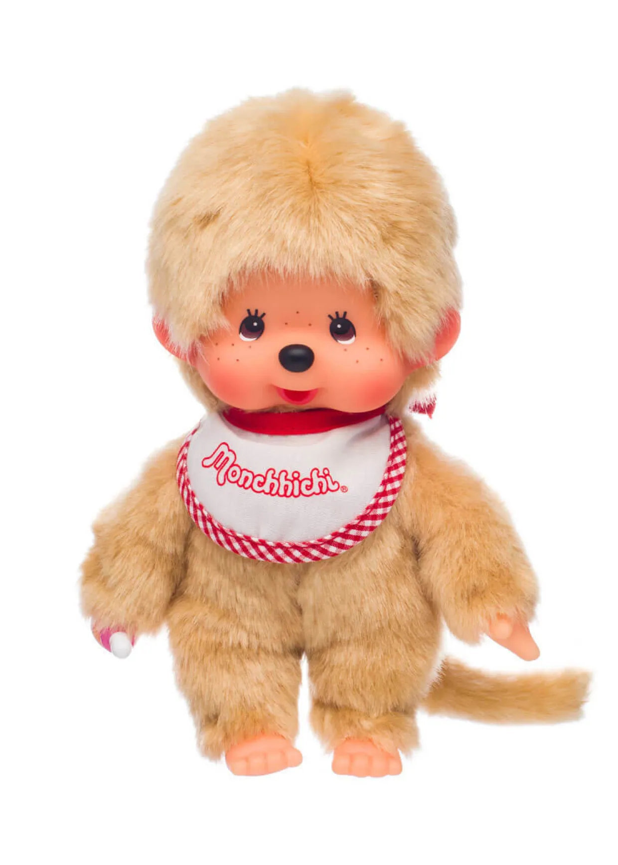 Monchhichi Beige Boy With Bib - Red/White | Monchhichi | Plush