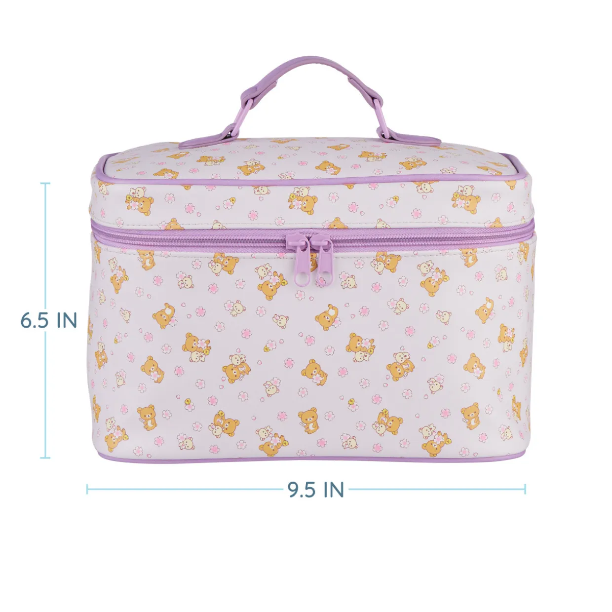 Rilakkuma Cherry Blossom Cosmetic Bag - Purple | Beauty | Apparel