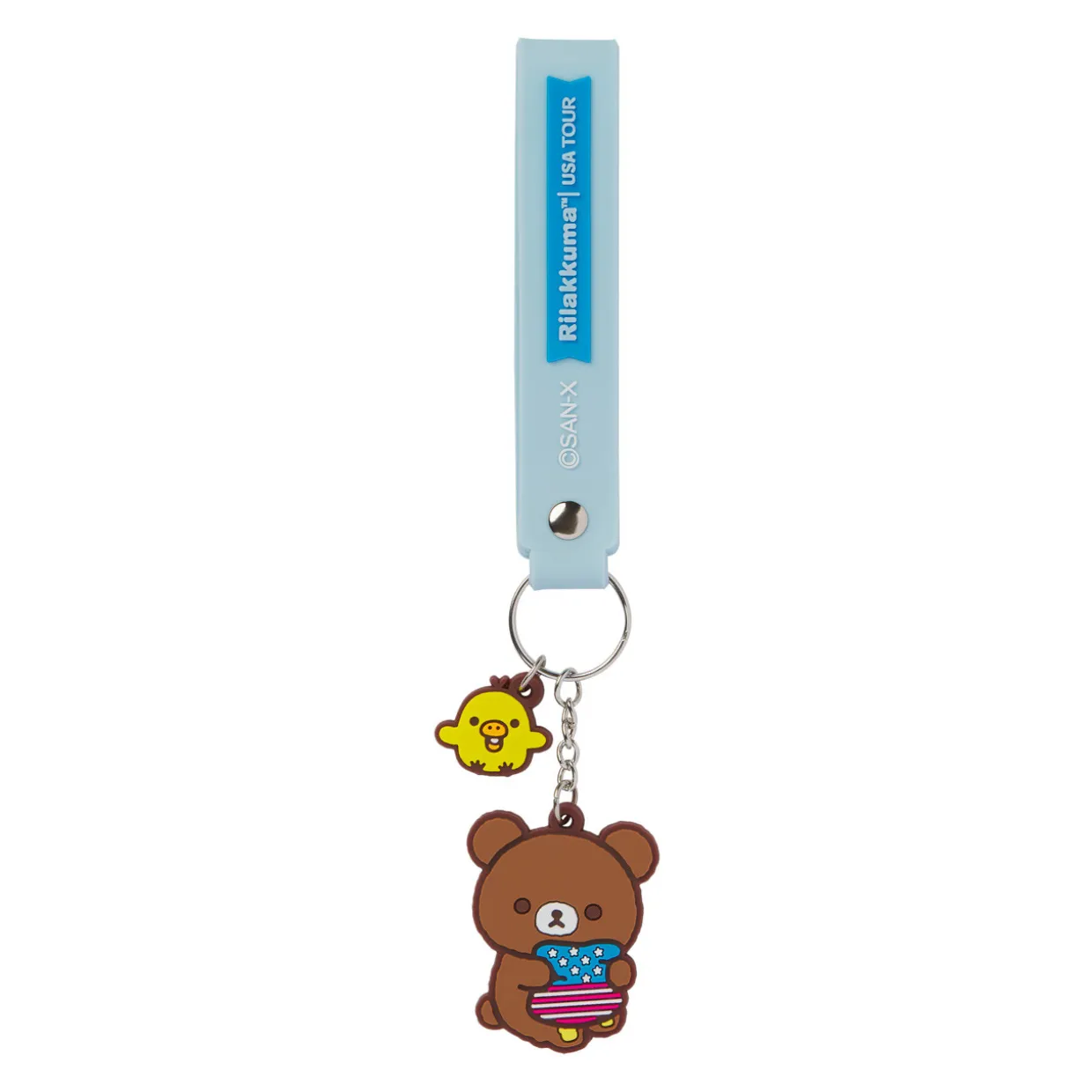 Rilakkuma 20th Anniversary USA Tour Chairoikoguma Keychain - Blue | Keychains