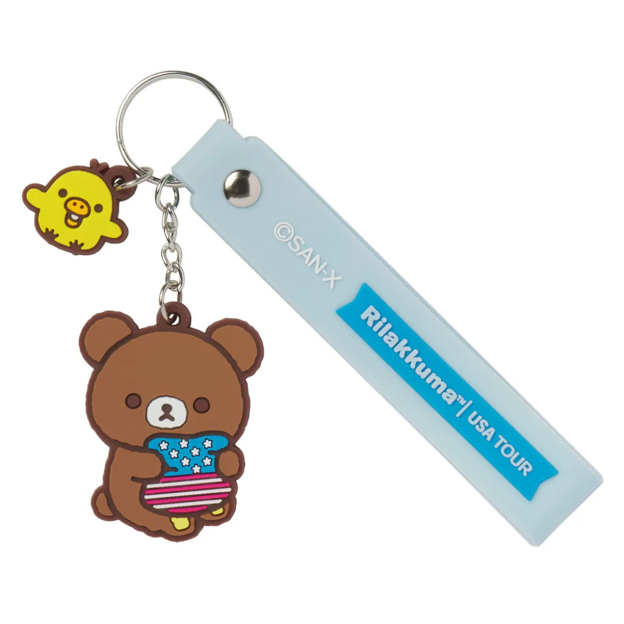 Rilakkuma 20th Anniversary USA Tour Chairoikoguma Keychain - Blue | Keychains