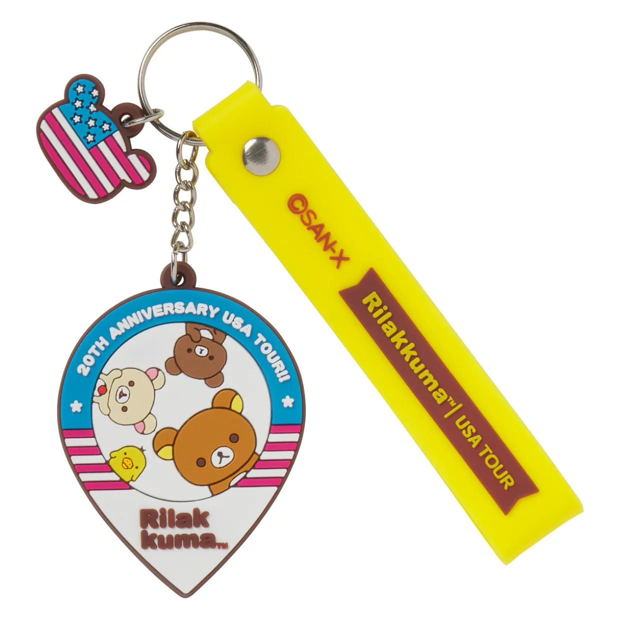 Rilakkuma 20th Anniversary USA Tour Keychain - Yellow | Keychains