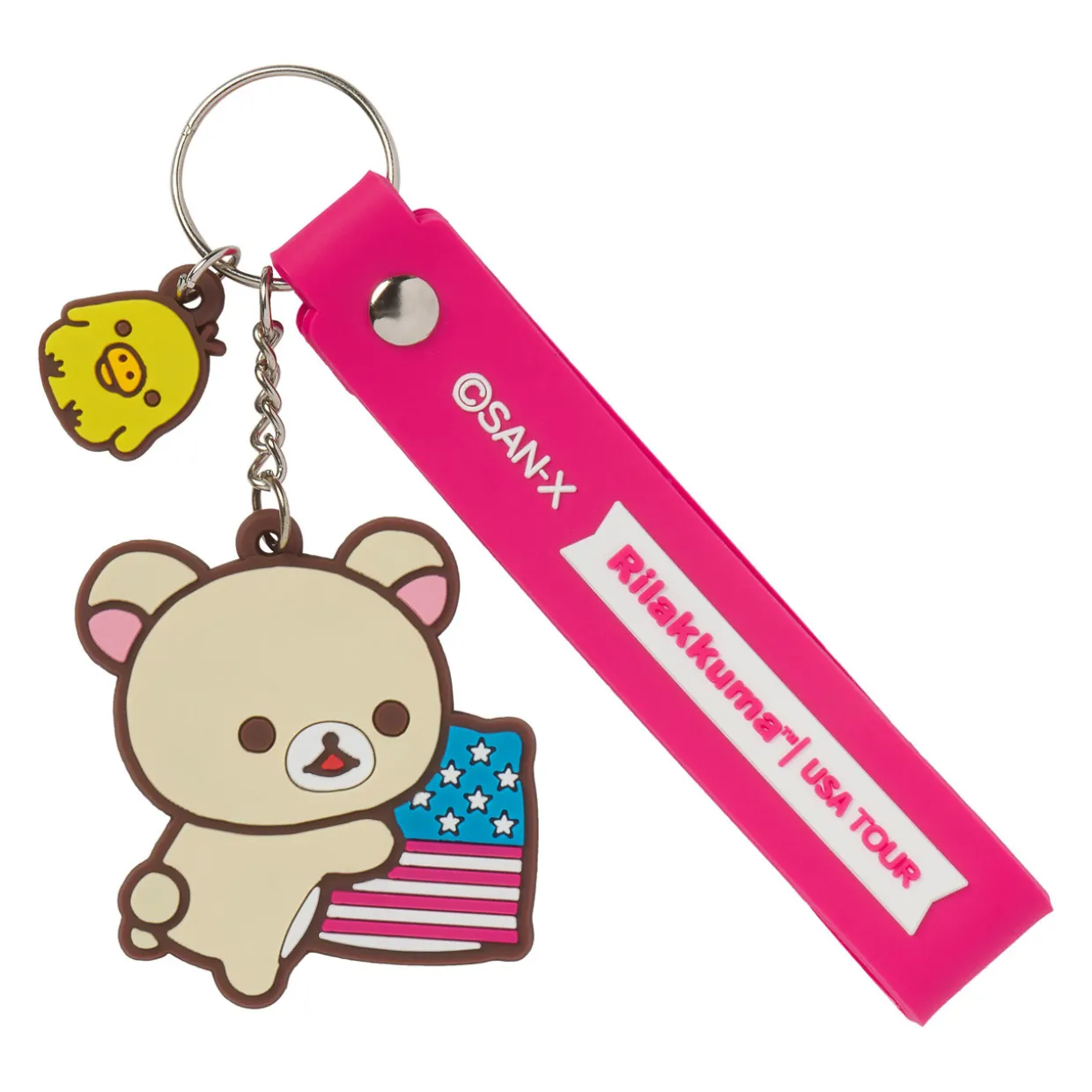 Rilakkuma 20th Anniversary USA Tour Ko Keychain - Pink | Keychains