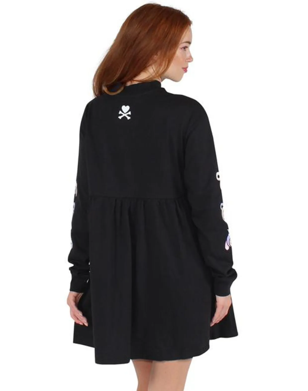 tokidoki Super Bear Mock Neck Long Sleeve Dress - Black | Apparel